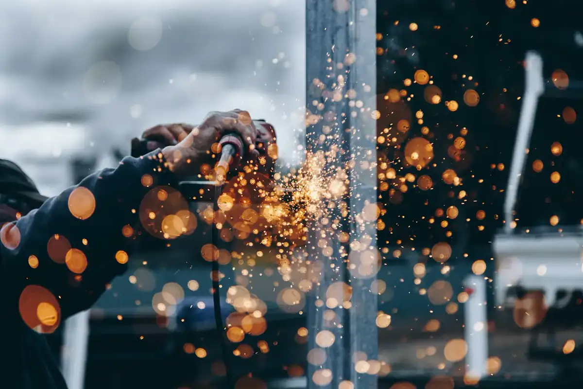 Illustrative photo of welding sparks in a workshop. Not a Stewart and Cavalier job.